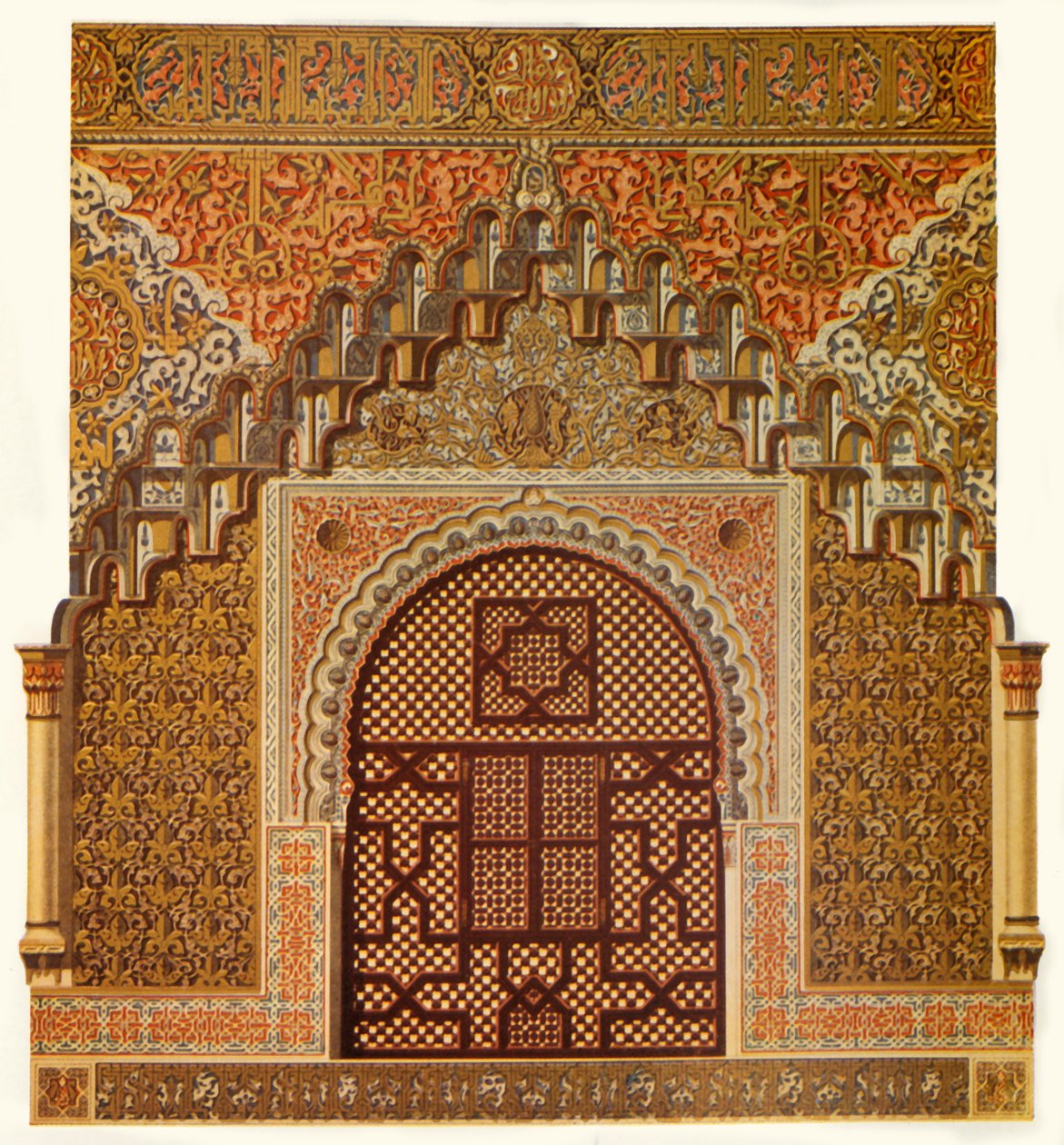 İki Kız Kardeşin Salonundaki yan pencerelerin detayı, 1907. by Unbekannt