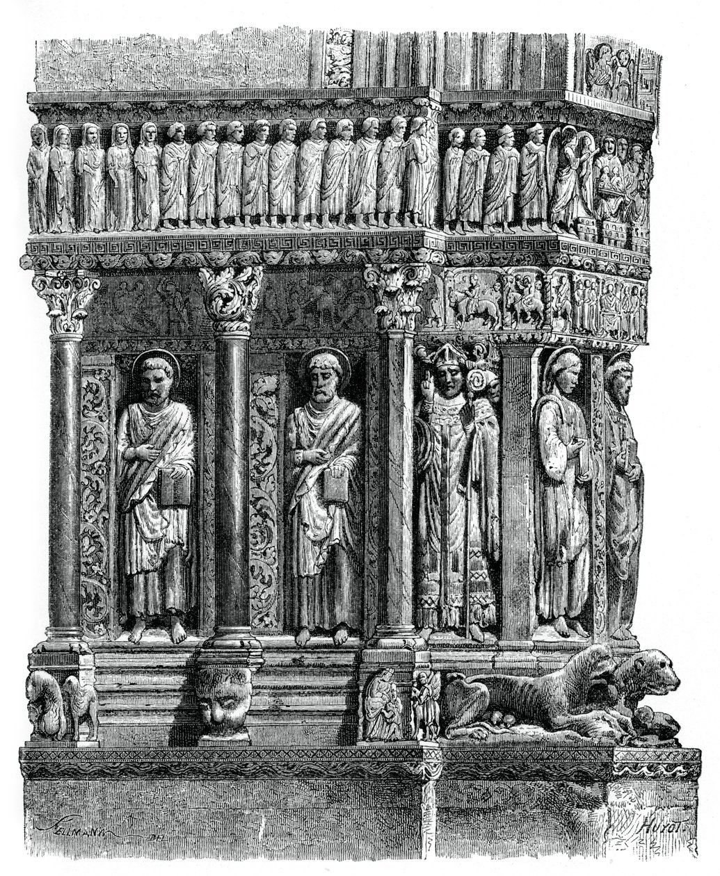 St Trophimus portalının detayı, Arles, 12. yüzyıl, 1870 by Unbekannt
