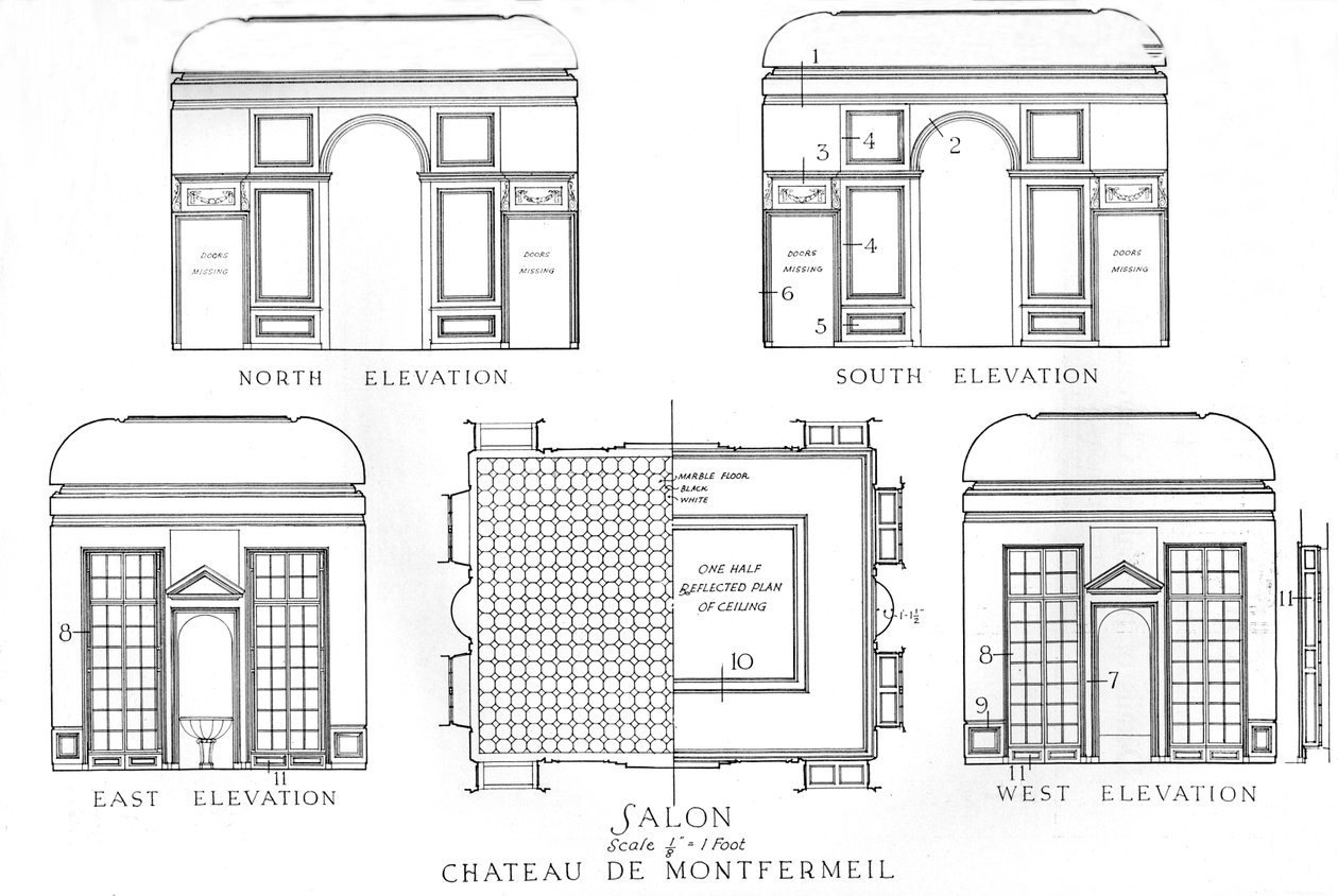 Salonların detayları, Chateau de Montfermeil, Paris, 1924 by Unbekannt