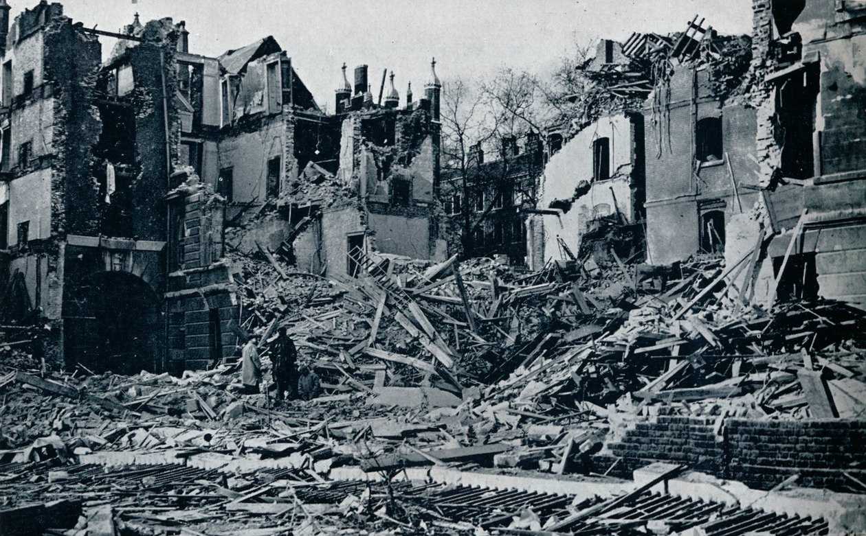 İç Tapınak bahçesinden harap binalar, 1941 by Unbekannt