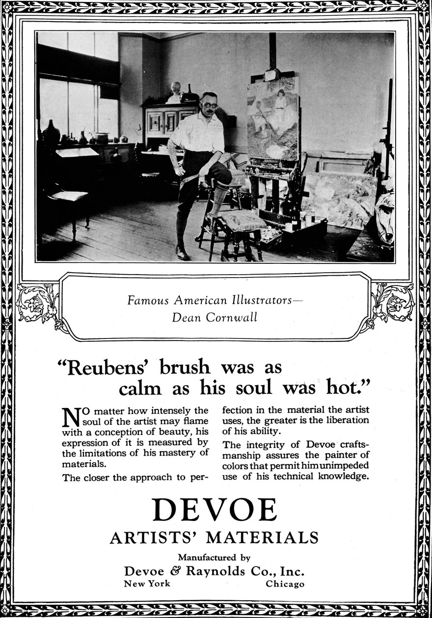 Devoe Artists Materials: Ünlü Amerikalı İllüstratörler - Dean Cornwell, c1923, 1923 by Unbekannt