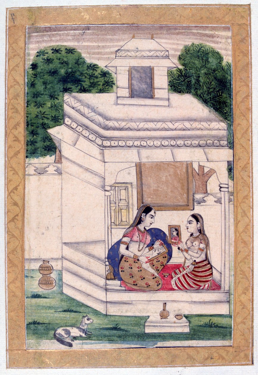 Dhanashree Ragini, Ragamala Albümü, Rajasthan Okulu, 19. Yüzyıl by Unbekannt