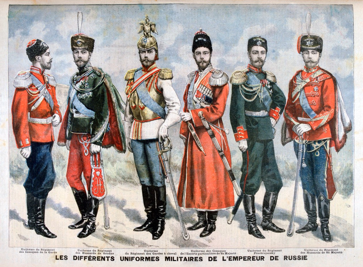İmparatorun farklı Rus askeri üniformaları, 1896 by Unbekannt