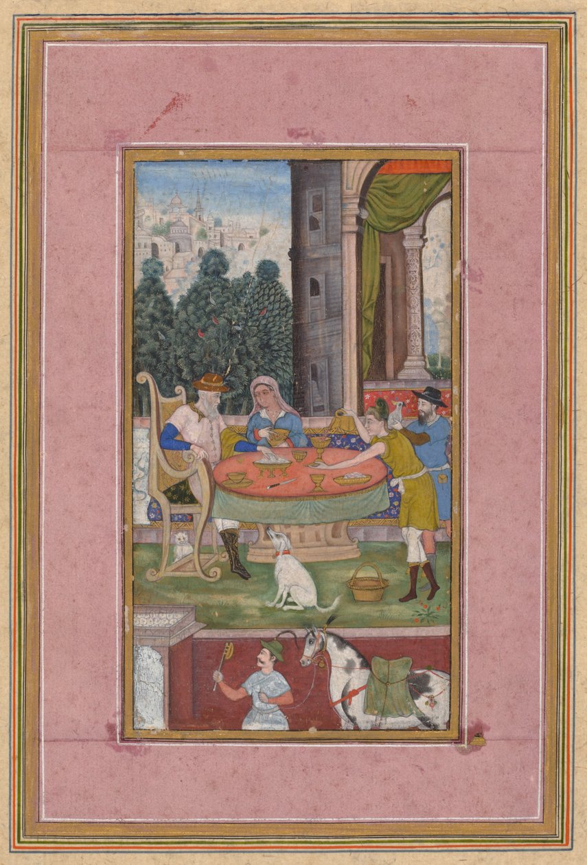 Avrupa Öğeleri ile Yemek Sahnesi, c. 1590. by Unbekannt
