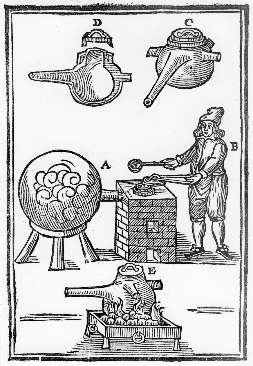 Vitriol sülfürik asit veya H2S04 Yağının Damıtılması, 1651 by Unbekannt