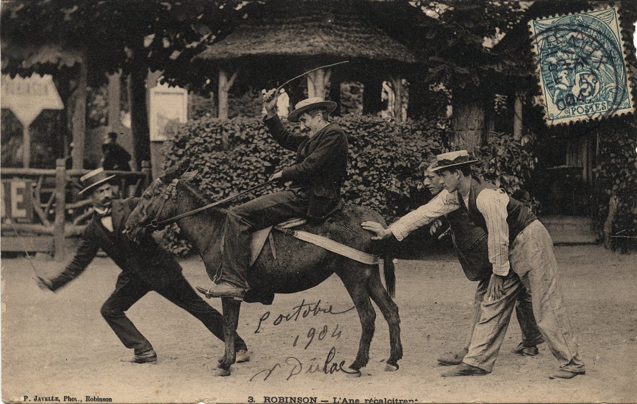 Eşek Tetu ve İnatçı - 1904 tarihli kartpostal by Unbekannt