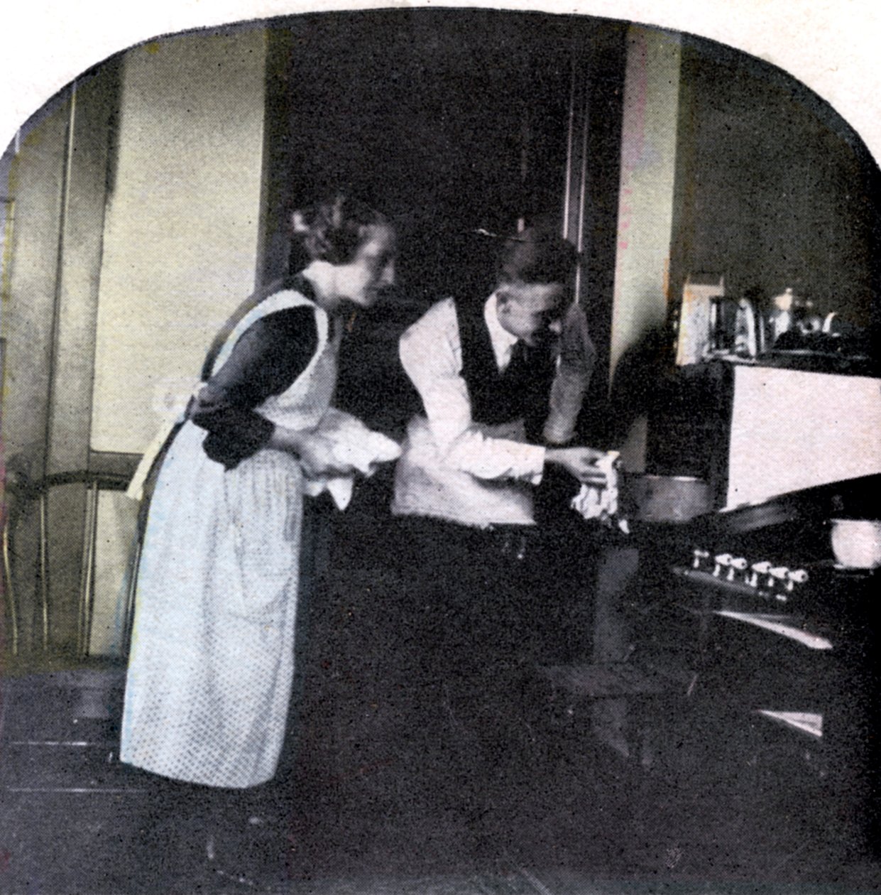 Akşam yemeğini yakma, 19. yüzyılın sonlarında by Unbekannt