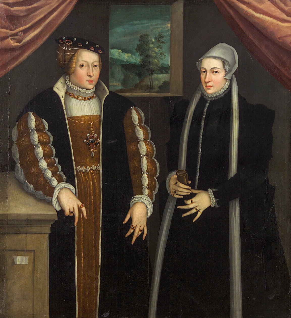 Çift portreli Marie of Brandenburg-Kulmbach ve Christina of Danimarka, c. 1580 by Unbekannt