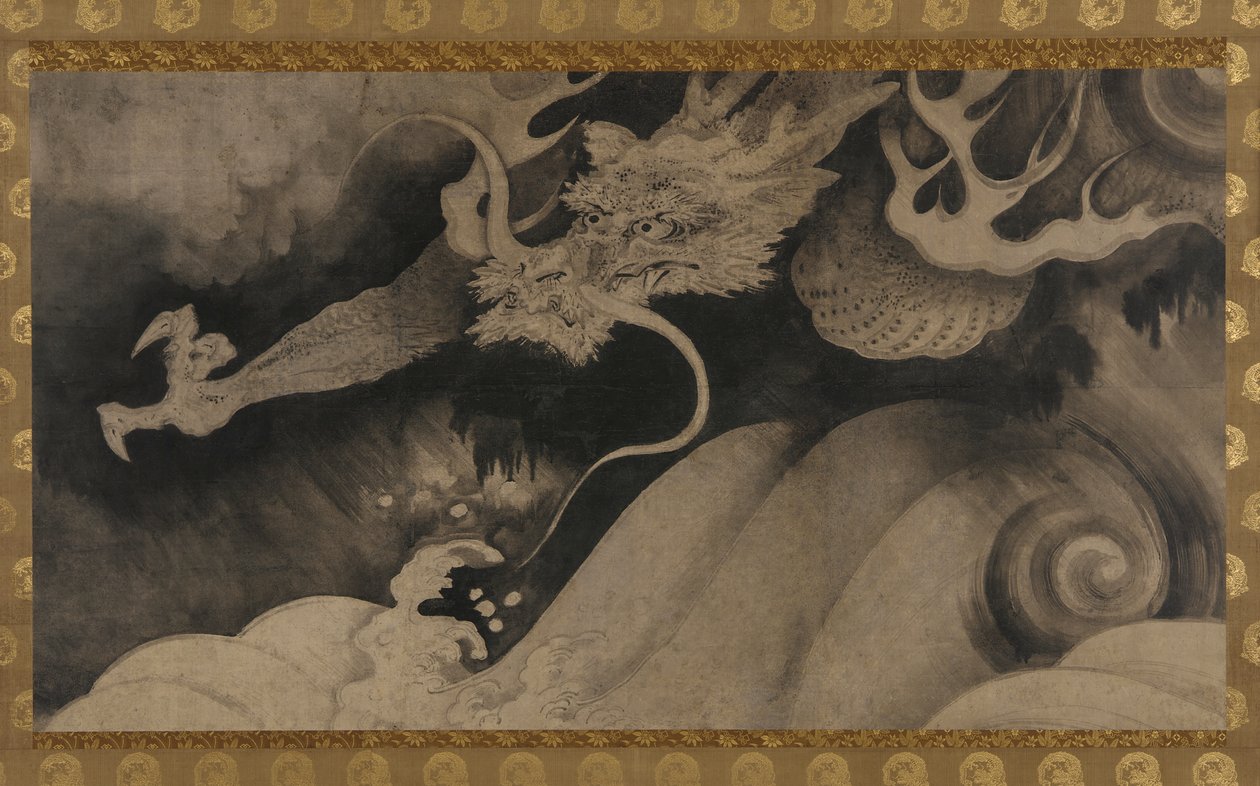 Ejderha, dalgalar ve bulutlar, Momoyama dönemi, 1568-1615. by Unbekannt