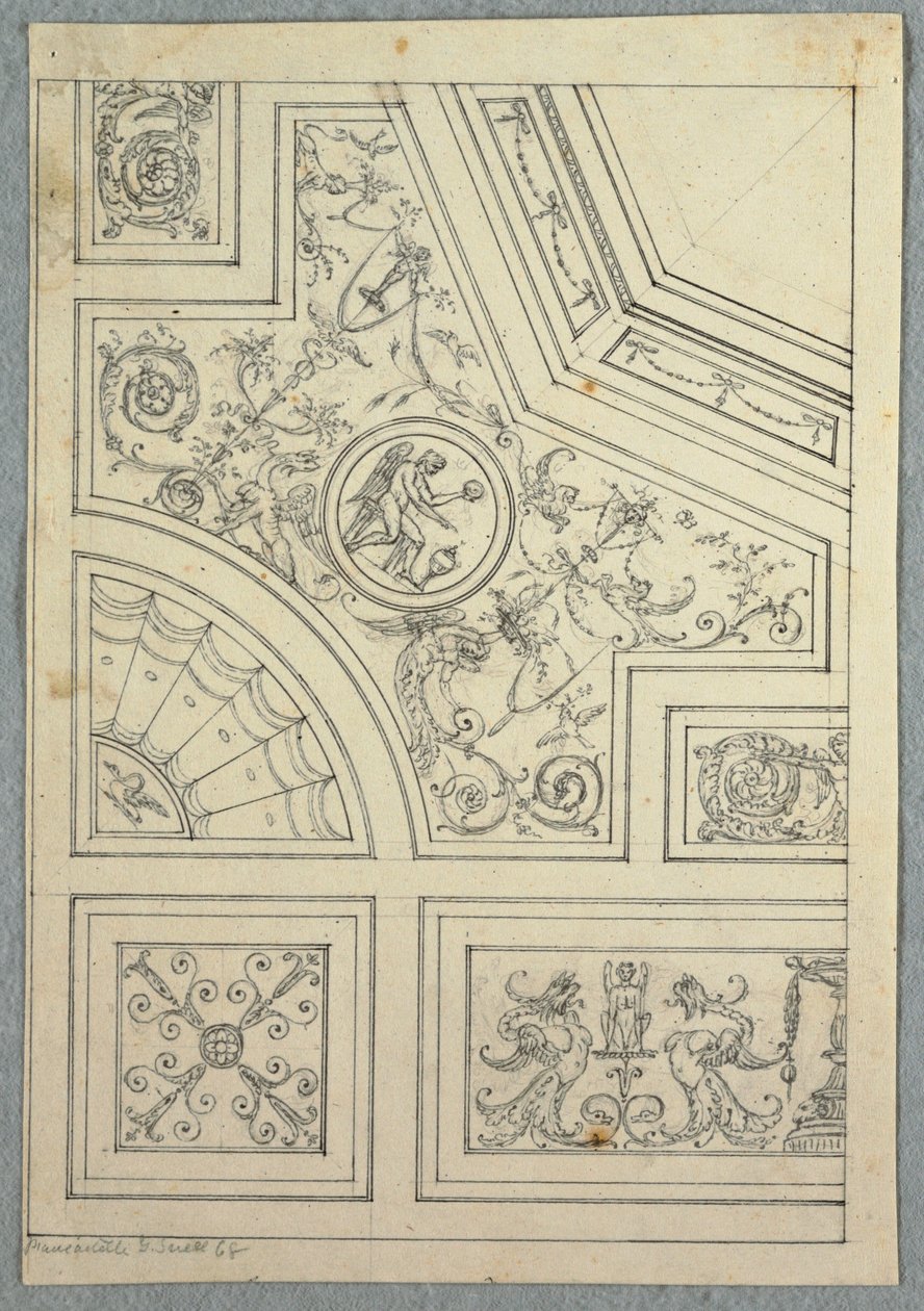 Çizim, Tavan Tasarımı, ca. 1800 by Unbekannt