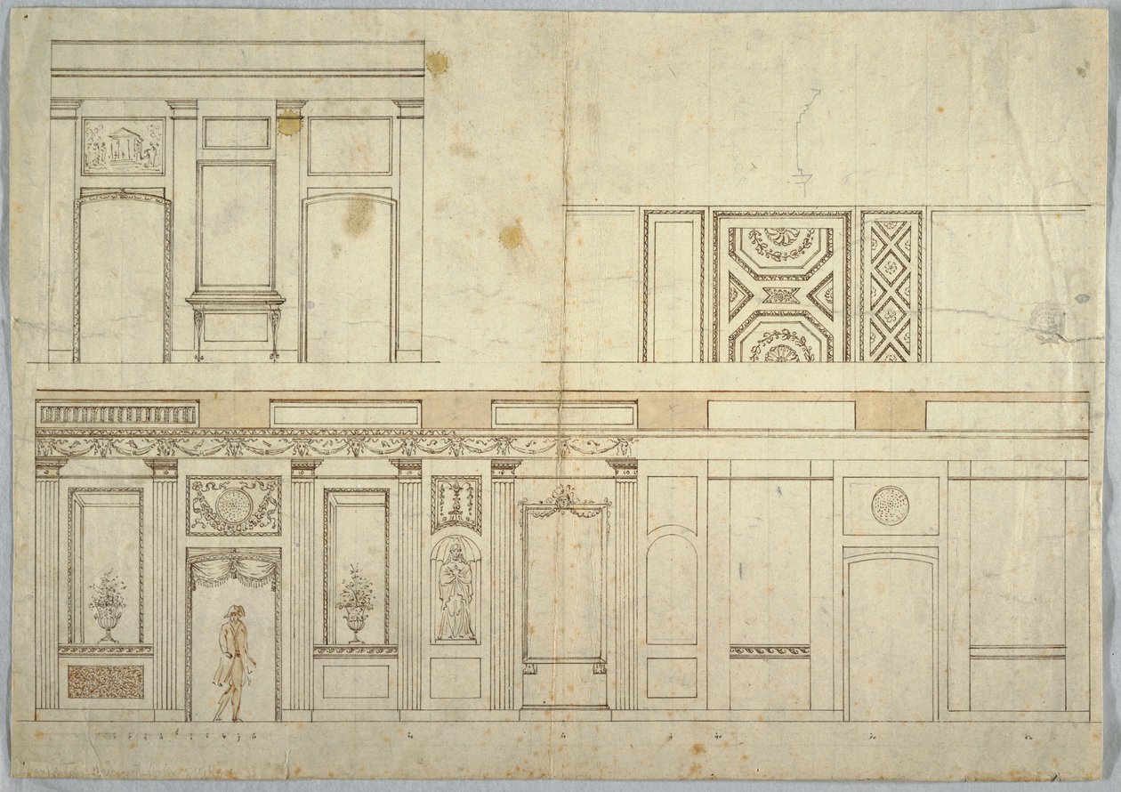 Çizim, İç Mekan Tasarımı, 1800–1820 by Unbekannt