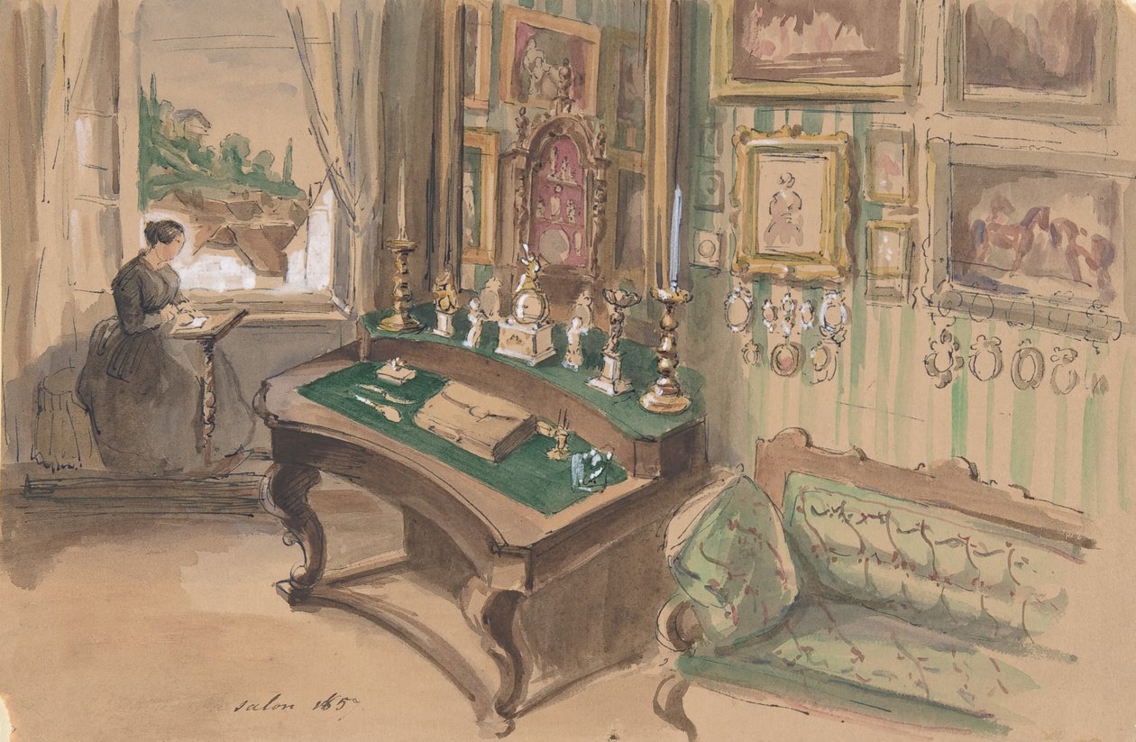 İç Mekan Çizimi: Salon, 1857. by Unbekannt