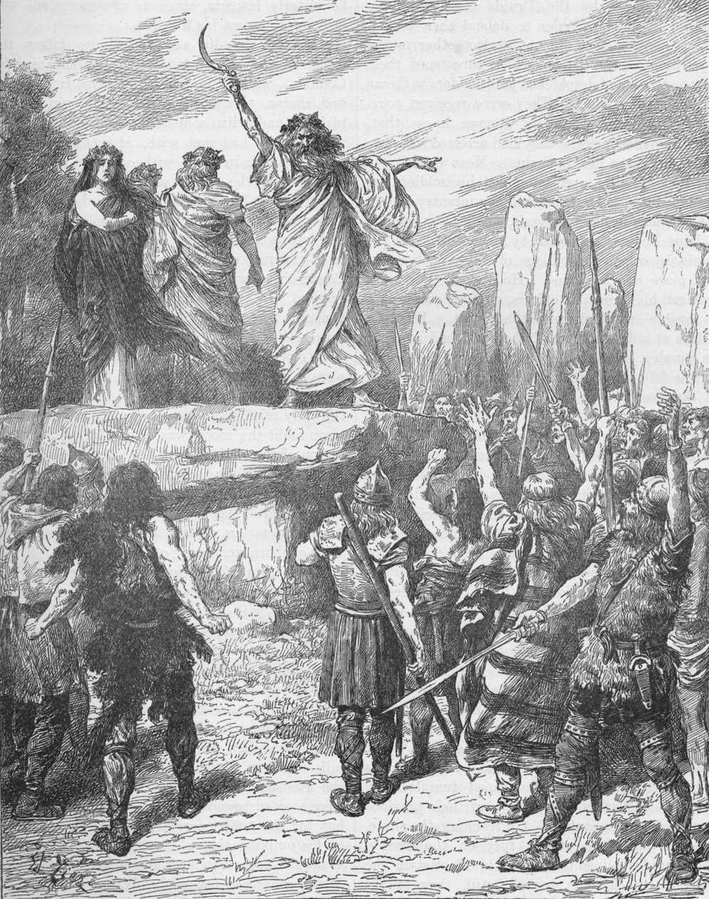 Britanyalıları Romalıların karaya çıkmasına karşı çıkmaya teşvik eden Druidler, 43 1905 by Unbekannt