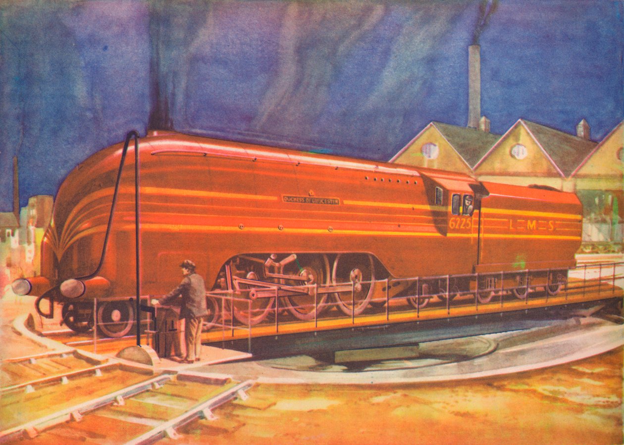 Gloucester Düşesi, L.M.S., Turntable üzerinde, Camden Town, 1940 by Unbekannt