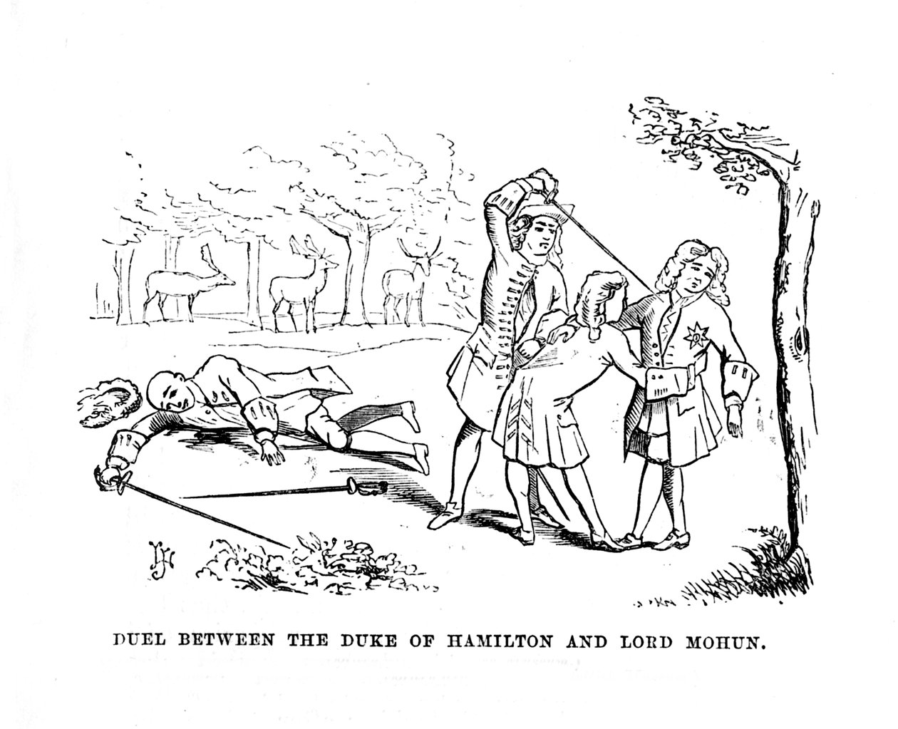 Hamilton Dükü ve Lord Mohun Arasındaki Düello, c1870 by Unbekannt