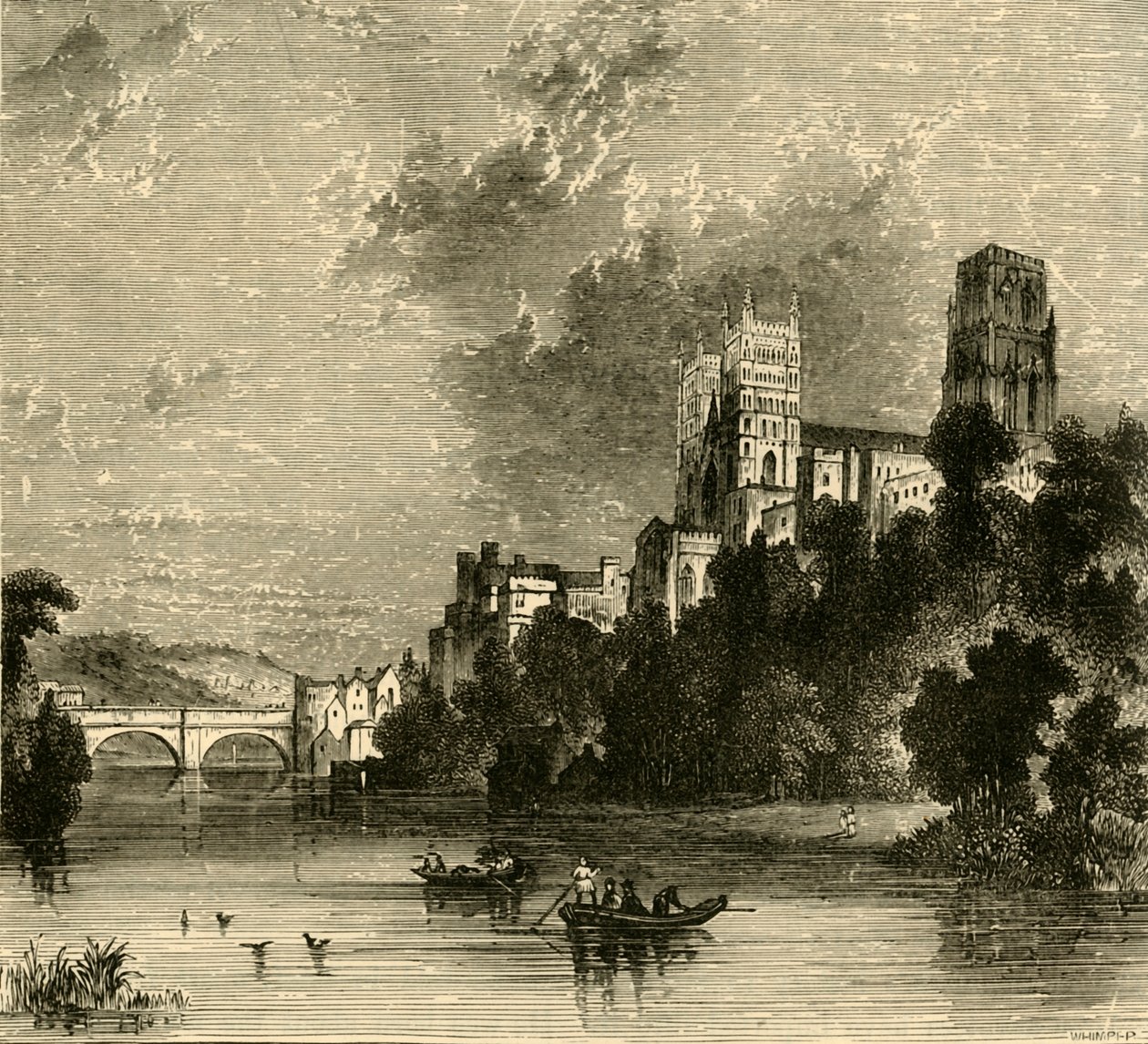 Güneybatıdan Durham Katedrali, 1898. by Unbekannt