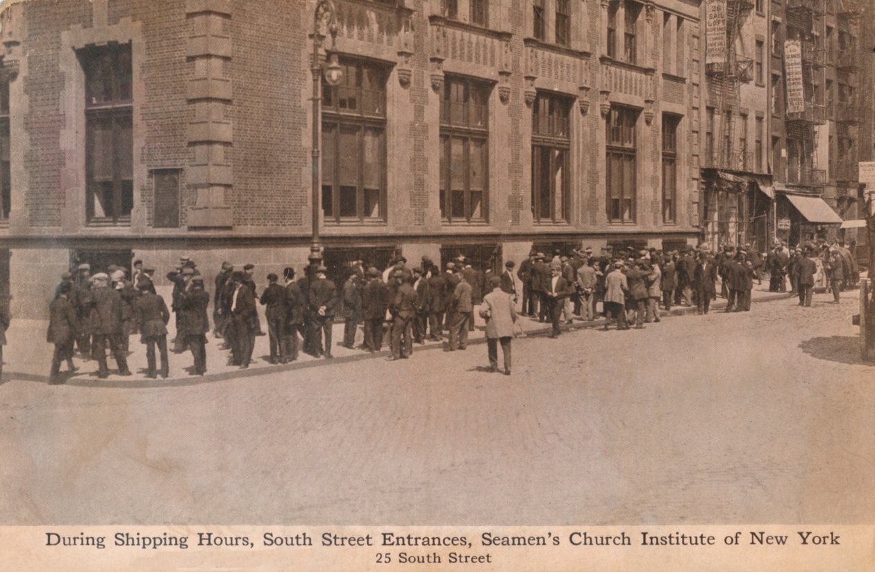 Nakliye Saatleri Sırasında, South Street Girişleri, New York Seamens Kilisesi Enstitüsü, c1888. by Unbekannt