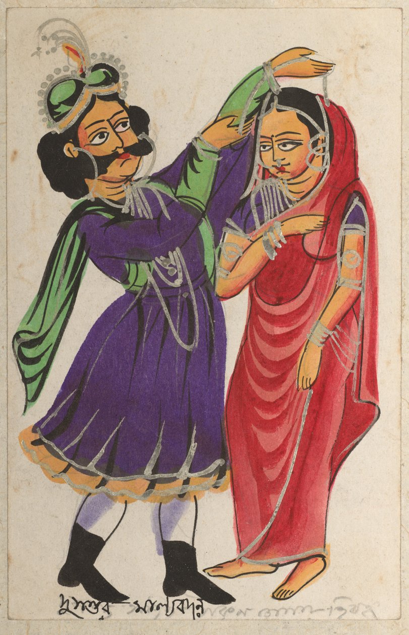 Dusmanta Garlanding Shakumtala, 1800