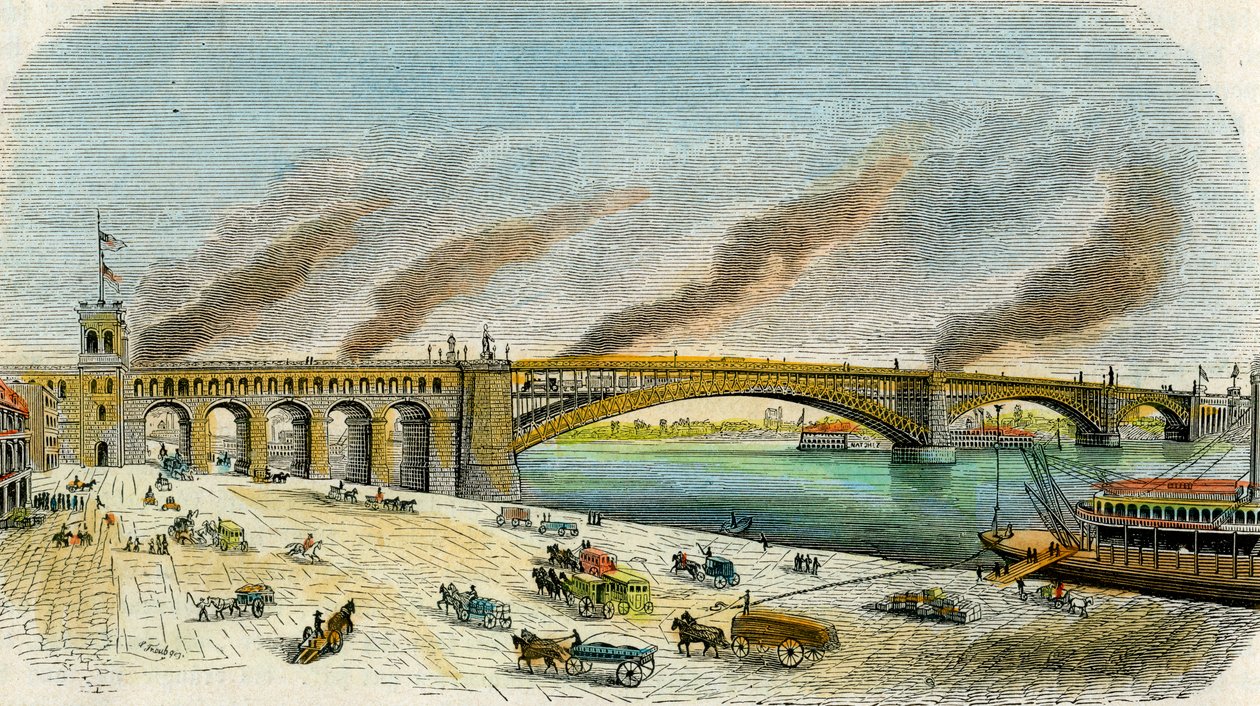 Eads Köprüsü, St Louis, Missouri, ABD, c1874 by Unbekannt