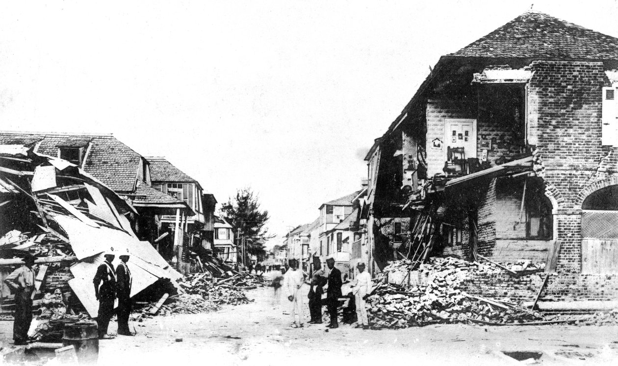 Deprem hasarı, Duke Street, Kingston, Jamaika, 1907 by Unbekannt