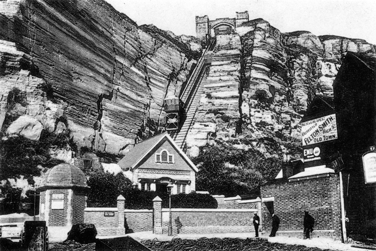 East Hill asansörü, Hastings, Doğu Sussex, 20. yüzyılın başlarında by Unbekannt