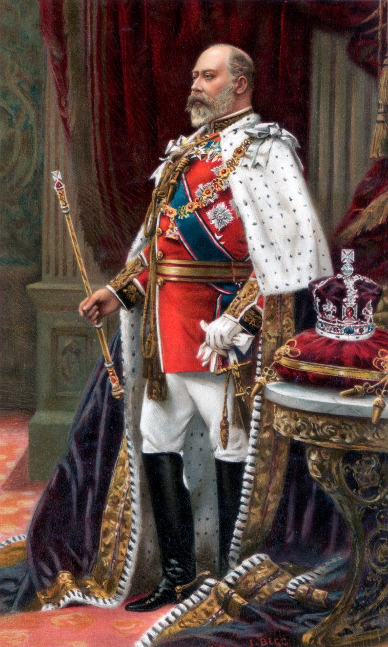 Edward VII, tam taç giyme cübbesi içinde, 1902 by Unbekannt