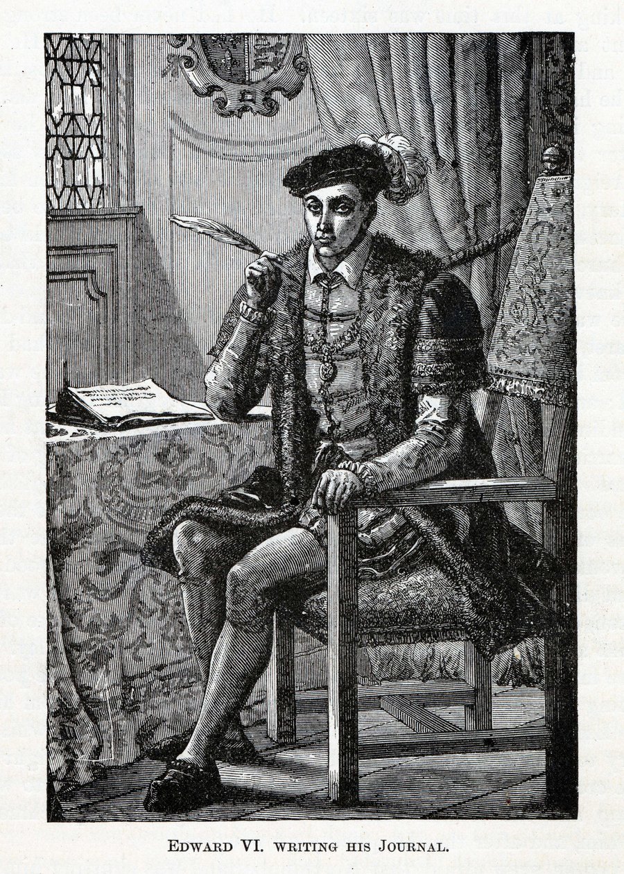 Edward VI, Günlüğünü yazarken, 1882 by Unbekannt