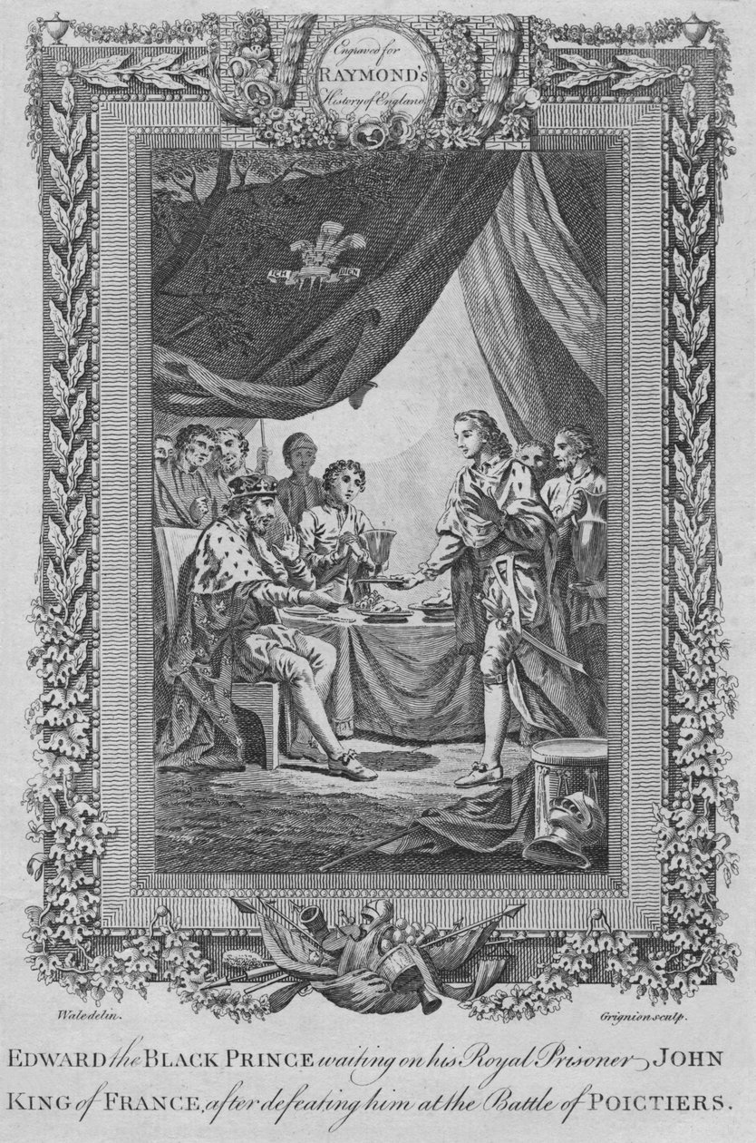Kara Prens Edward, Kraliyet Tutsağı John, Fransa Kralı, c1787