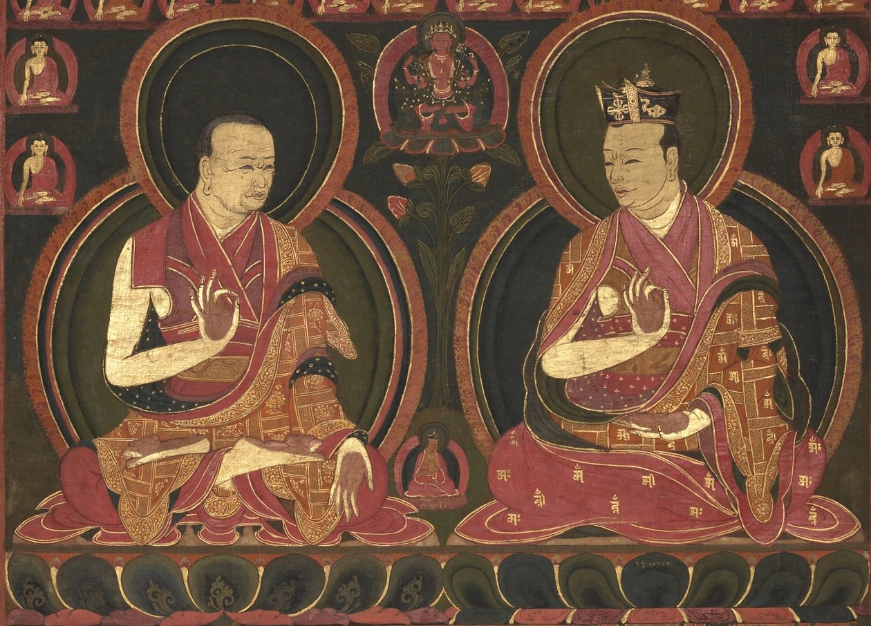 Sekizinci Karmapa, Mikyo Dorje (1507-1554) ve öğretmeni First Sangye Nyenpa by Unbekannt