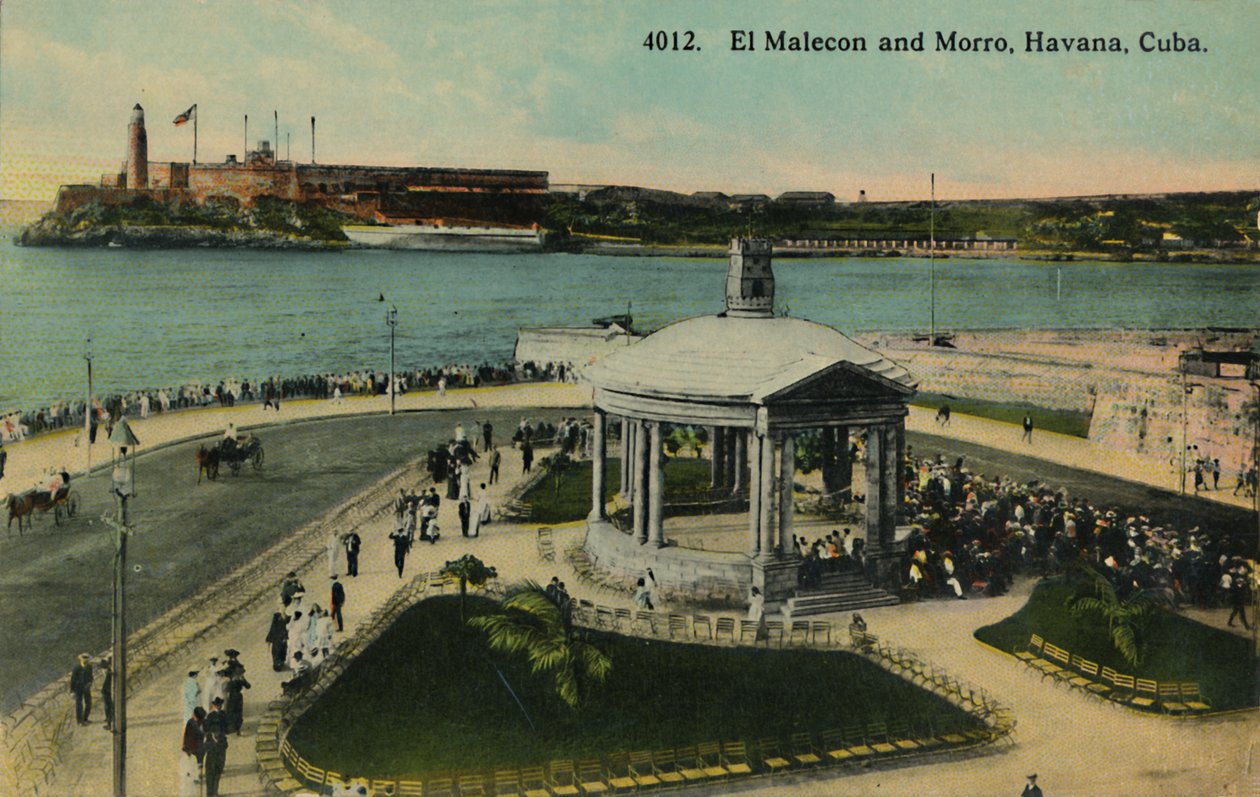 El Malecon ve Morro, Havana, Küba, c1915. by Unbekannt