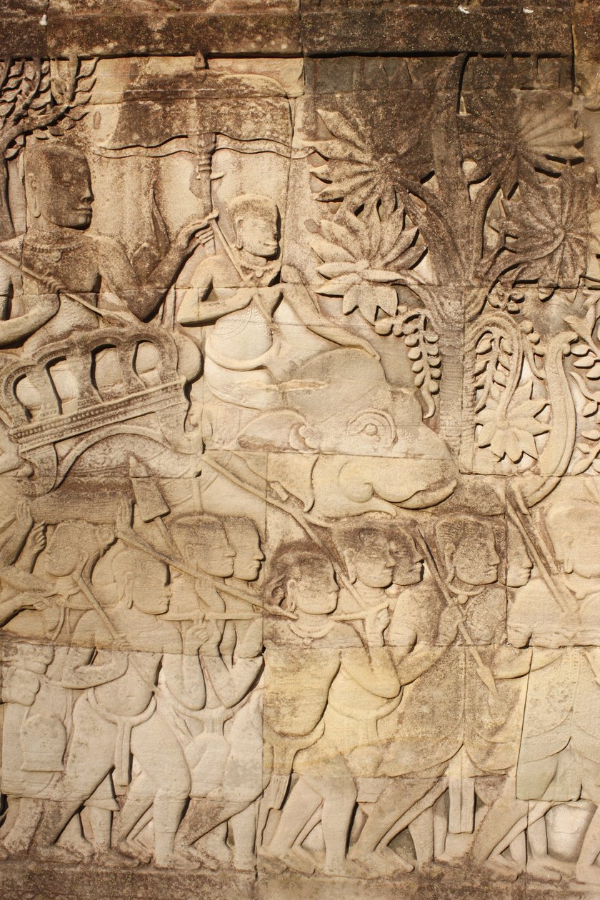 Filler ve savaşçılar Bayon, Siem Reap, Kamboçya