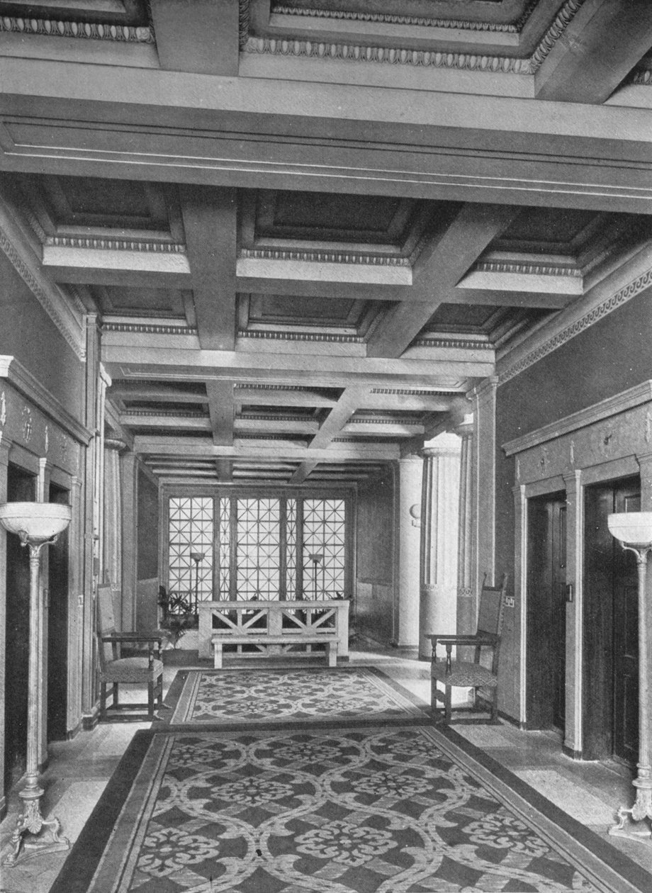 Asansör lobisi, birinci kat, Kardeşlik Kulüpleri Binası, New York, 1924 by Unbekannt