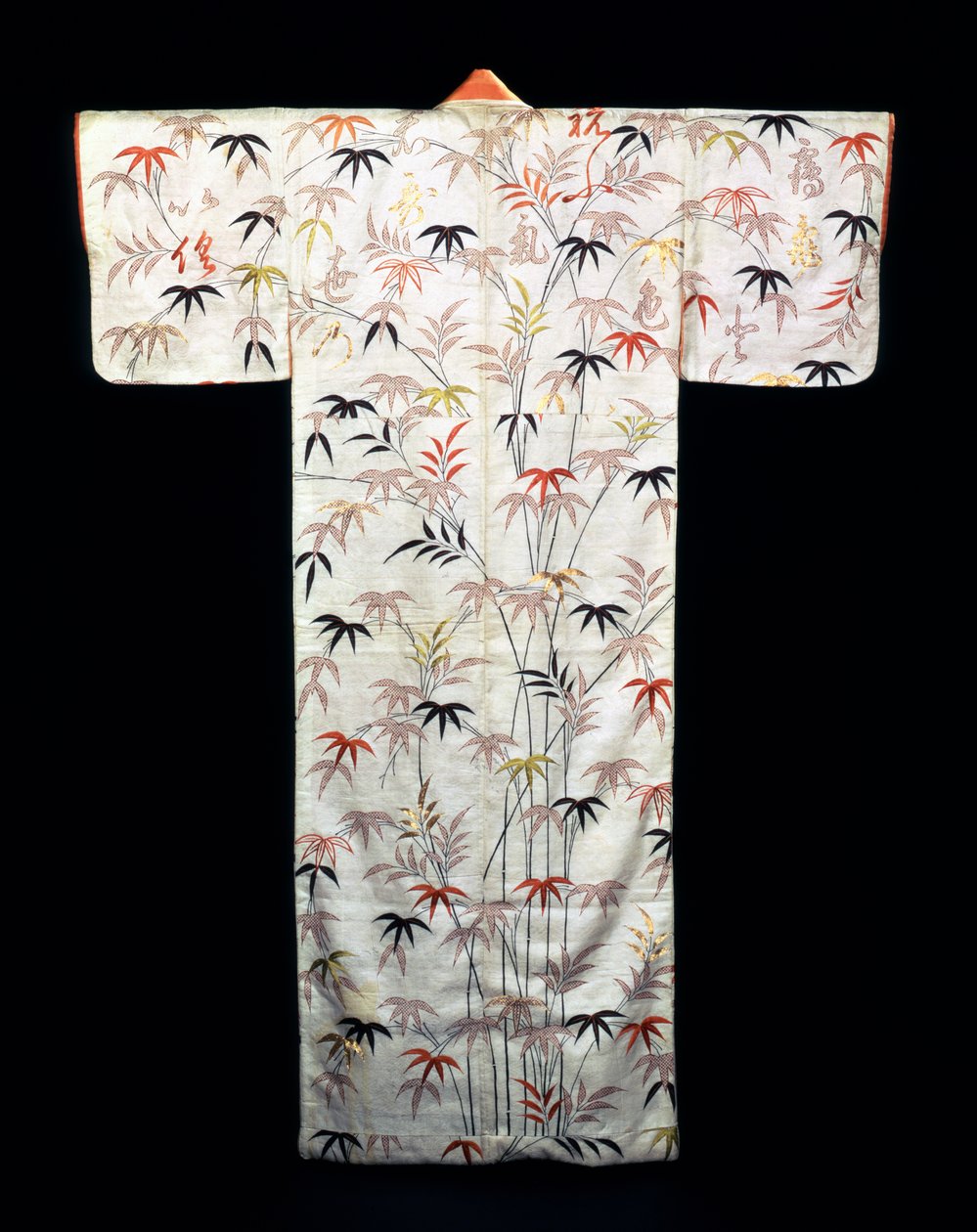 İşlemeli beyaz saten bayan kimono, Japon, Edo dönemi, 1600-1867 by Unbekannt