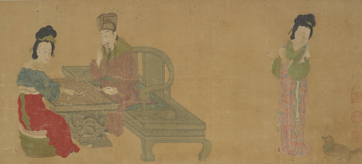 İmparator Minghuang ve Consort Yang, Weiqi, Ming veya Qing hanedanı, 17. yüzyıl oynuyor. by Unbekannt