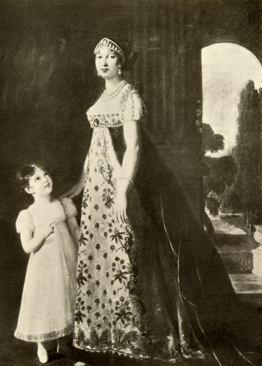 Valenciennes danteli ile süslenmiş imparatorluk elbisesi ve çocuk elbisesi, 1804, 1937. by Unbekannt