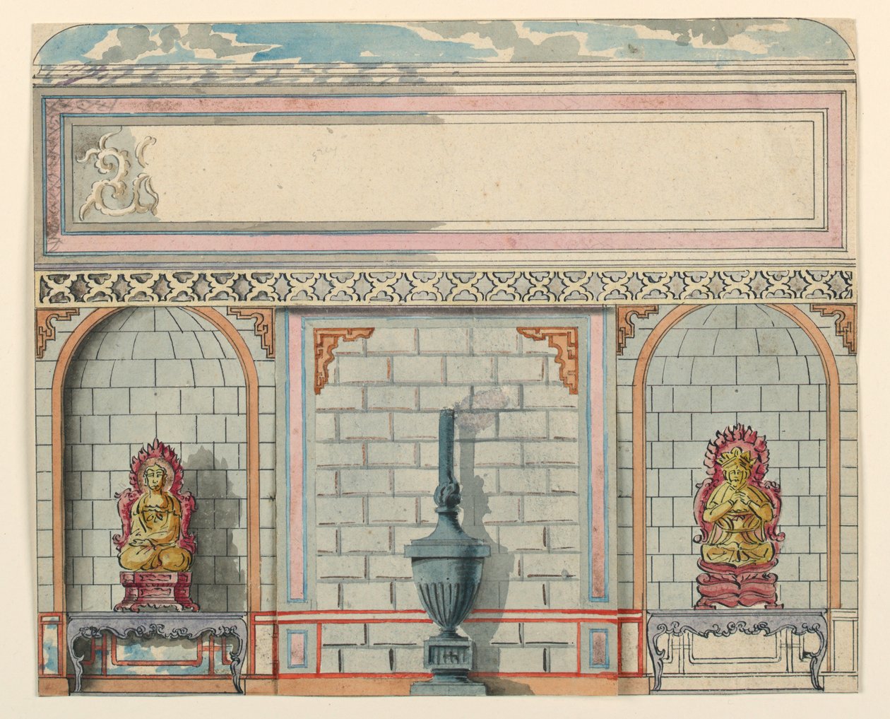 Giriş Salonu, Doğu Duvarı, Kraliyet Köşkü, Brighton, 1802
