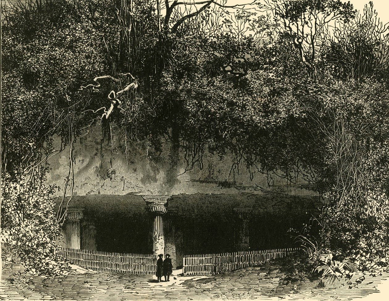 Elephanta Bombay Başkanlığı'ndaki Mağaranın Girişi, 1890. by Unbekannt