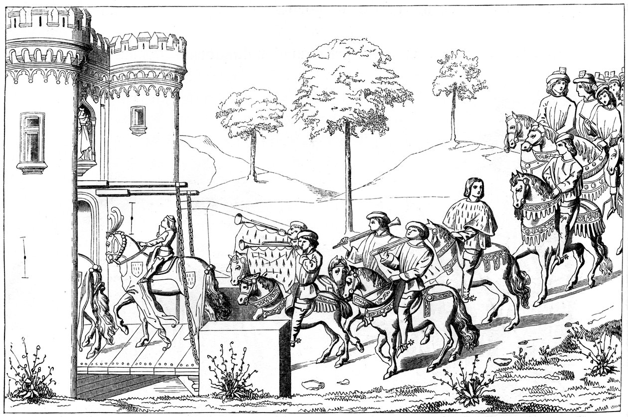 Lord şefinin turnuva alanına girişi, 15. yüzyıl 1849 by Unbekannt