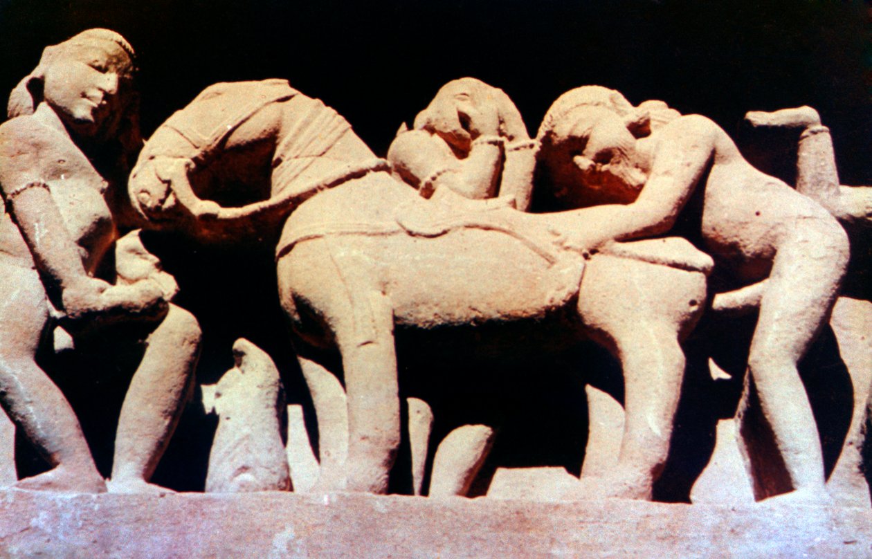 Erotik Heykel, Hindu Tapınağı, Khajuraho, Hindistan, 950 - 1050 by Unbekannt