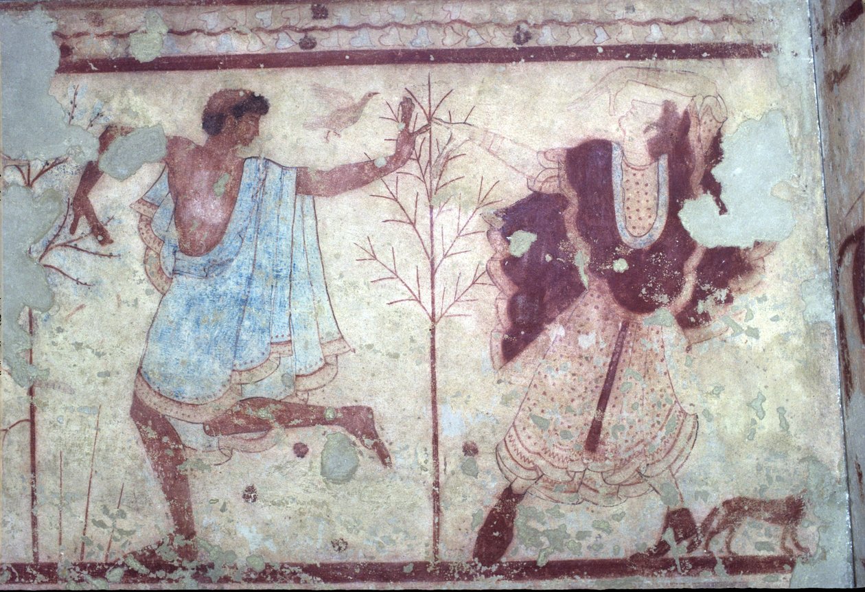 Etrüsk, Triclinio Mezarı, Ziyafet sahnesi, MÖ 470. Tarquinia, İtalya by Unbekannt