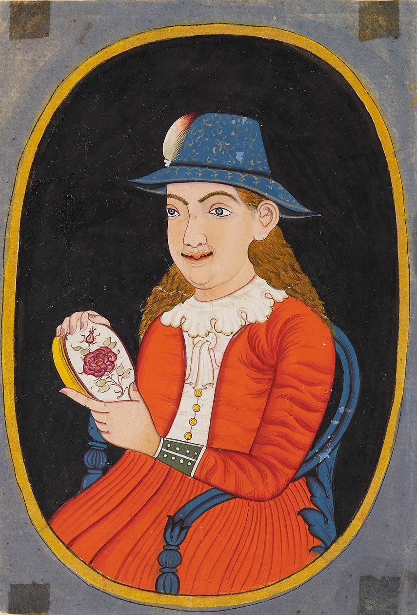 Avrupalı, muhtemelen Hollandalı, emaye bir kutu tutan kadın, 18. 19. yüzyıl by Unbekannt