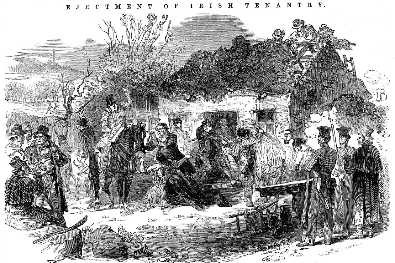 Tahliye edilen İrlandalı köylü ailesi, 1848 by Unbekannt