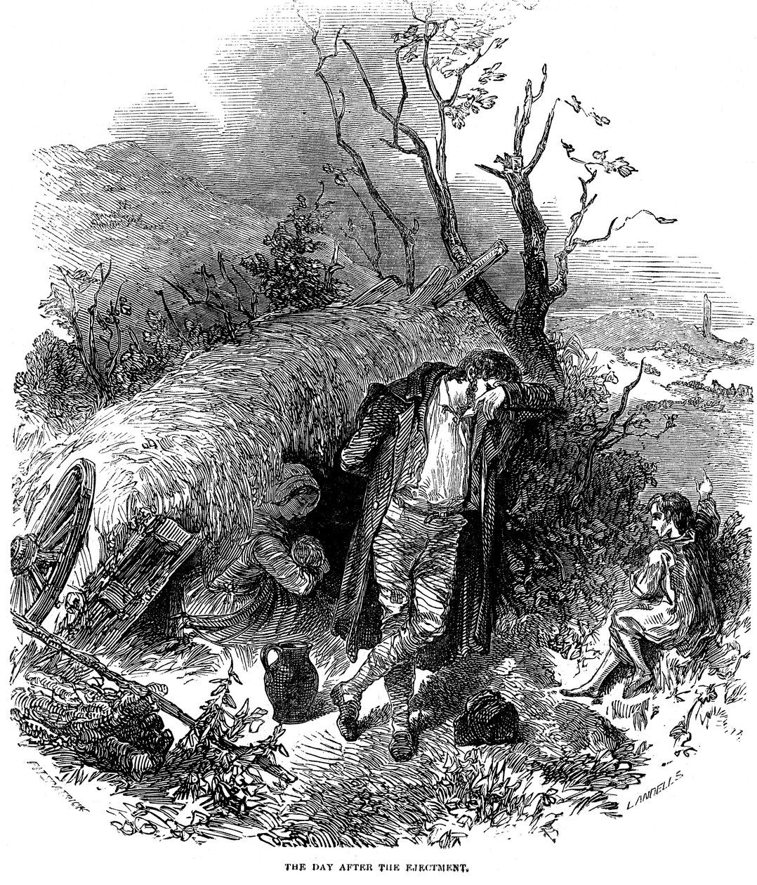 Tahliye edilen İrlandalı köylü ailesi, 1848 by Unbekannt