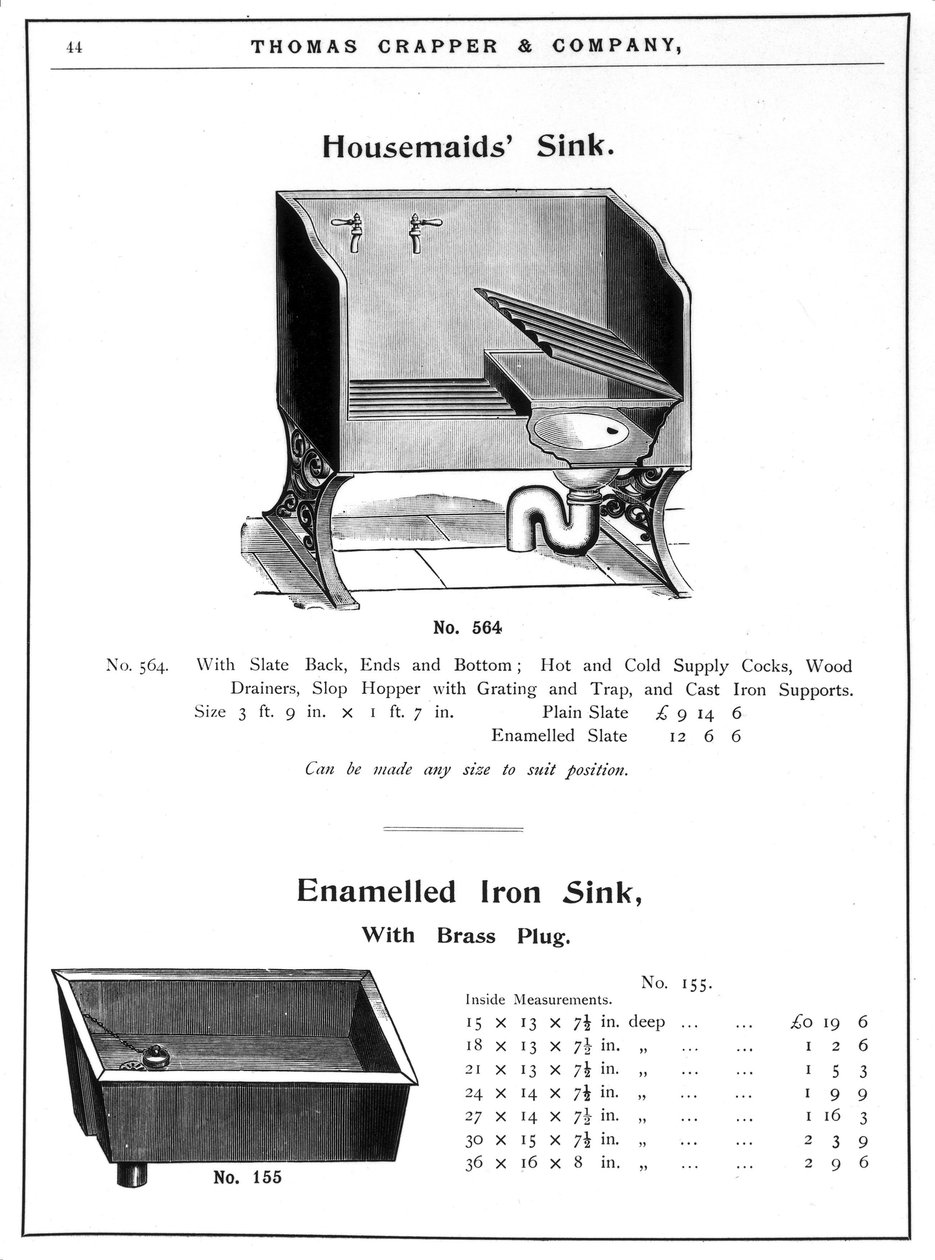 Hizmetçi lavabosu ve emaye metal lavabo by Unbekannt