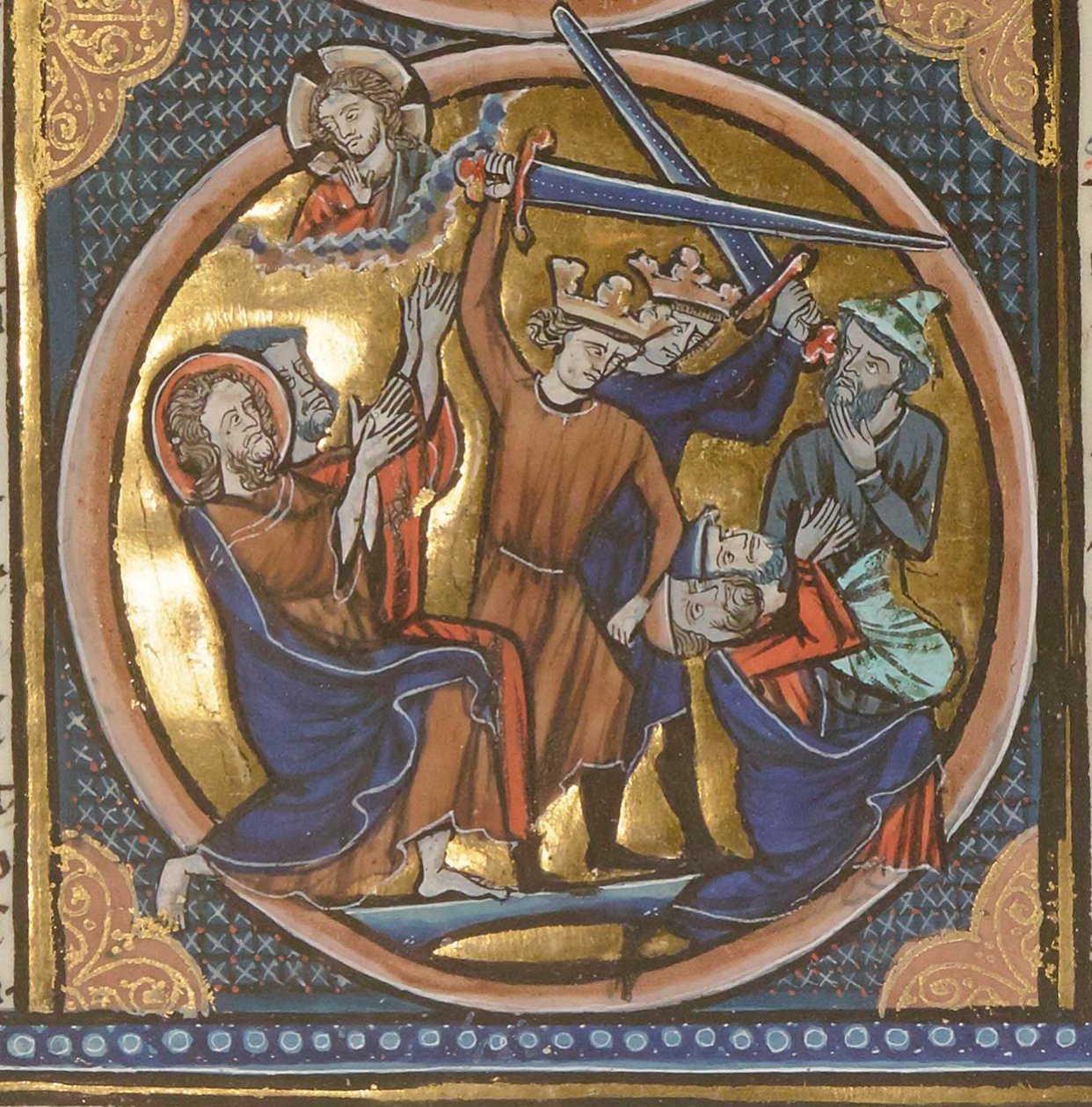 Yahudilerin idamı. İncil Amblemlerinden Minyatür, yaklaşık 1220-1230. by Unbekannt