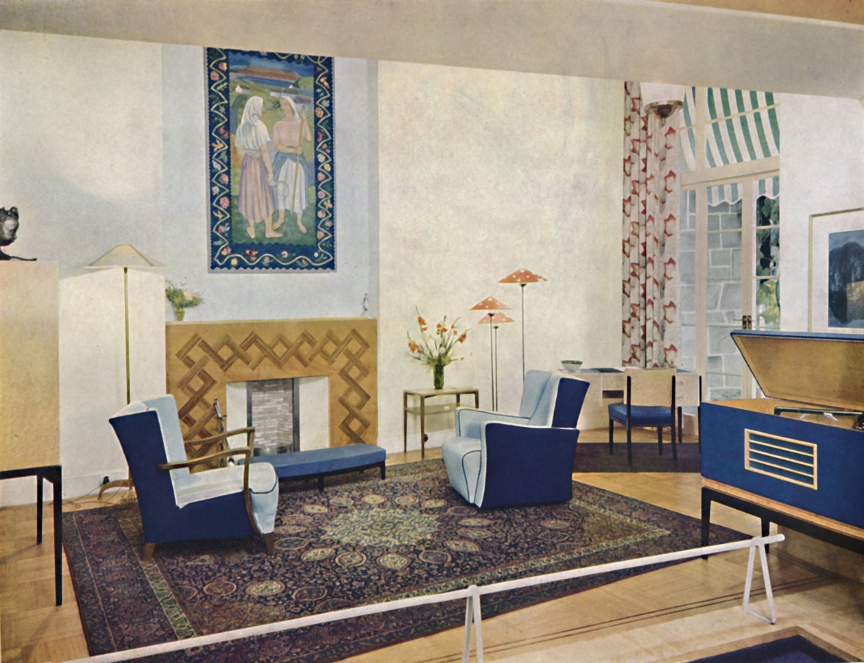 Esmé Gordon tarafından tasarlanan sergi salonu, A.R.I.B.A., A.R.I.A.S., c1945 by Unbekannt