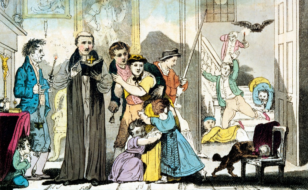 Çan, kitap ve mumla şeytan çıkarma, 1816 by Unbekannt