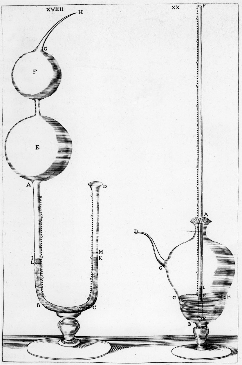 Accademia dell Cimento tarafından kullanılan deneysel barometreler, Floransa, İtalya, 1691 by Unbekannt