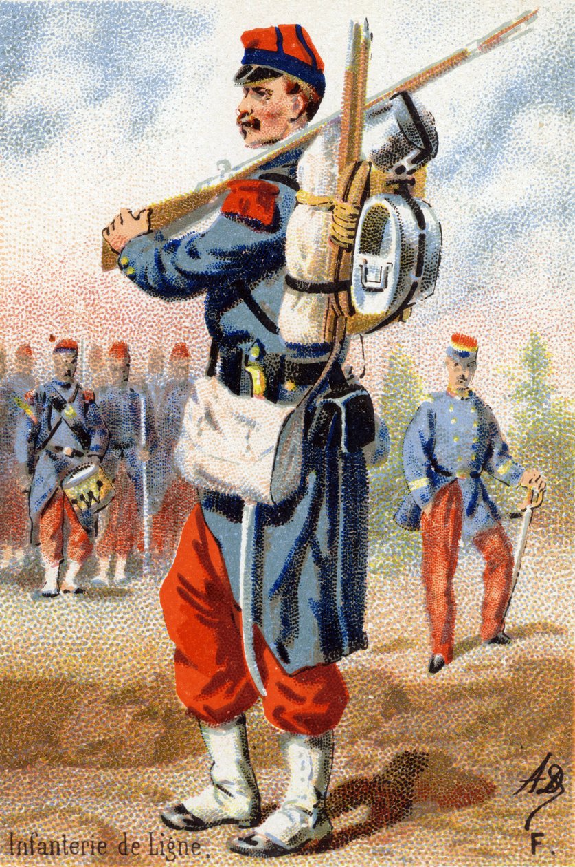 F: Hat piyade. "Askeri Alfabe" gravürü. Illustrator