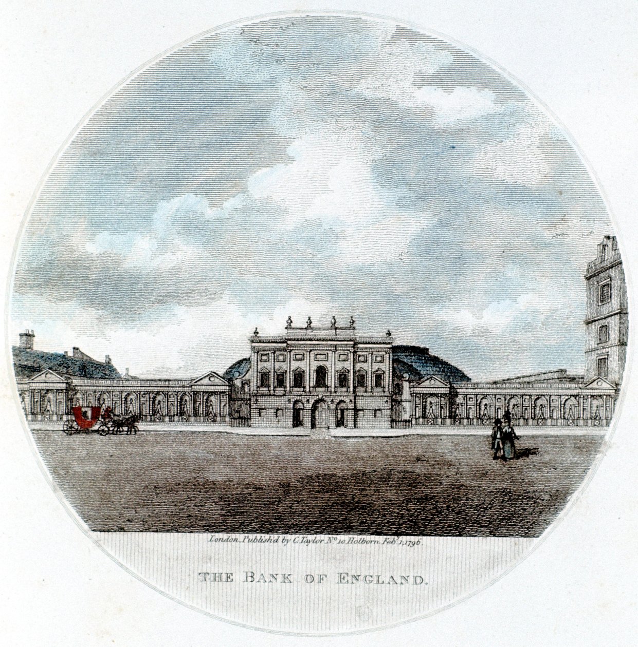 İngiltere Bankası Cephesi, Threadneedle Caddesi, Londra, 1796 by Unbekannt